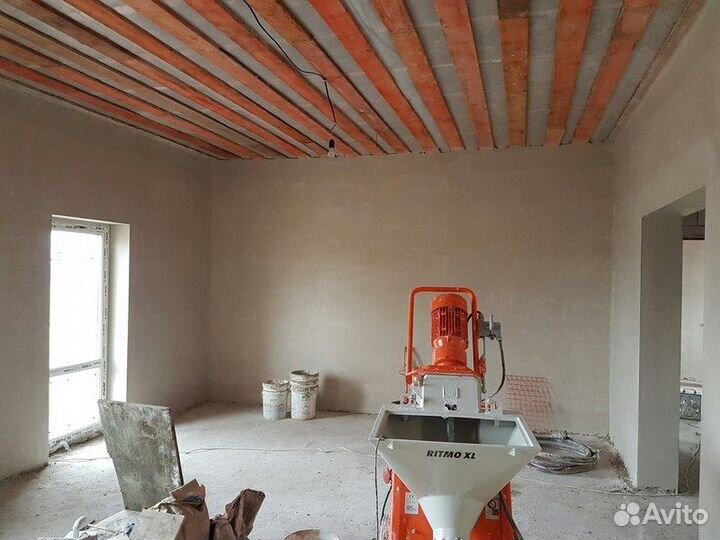 Штукатурка стен механическая машинная