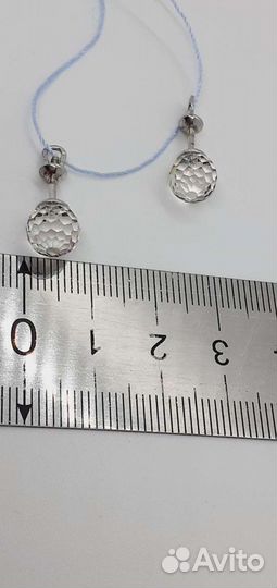 Серебряные серьги пусеты с Цирконием