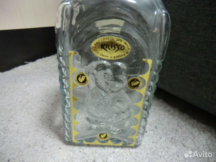 Стеклянный штоф с рисунком мишки 0.5л