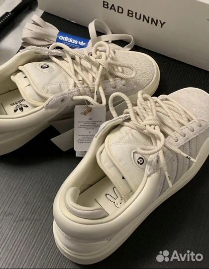 Кроссовки Adidas Campus Bad Bunny молочные