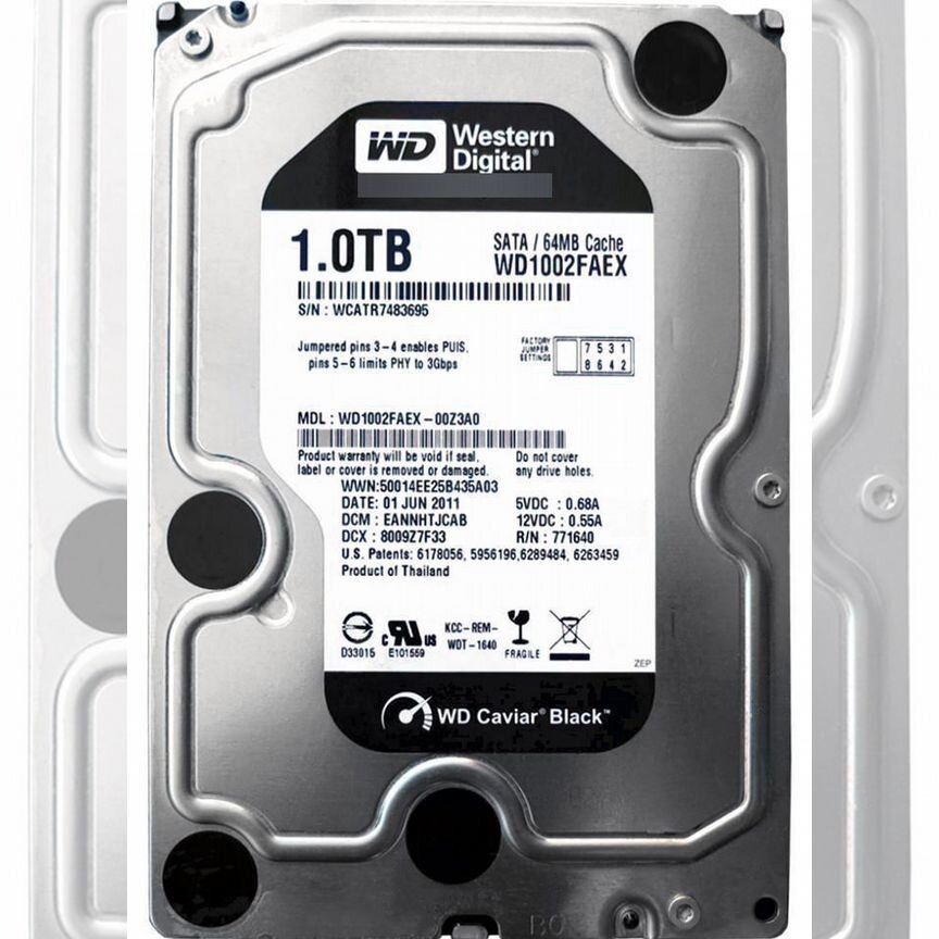 [WD1002FAEX] Жесткий Диск Wd 1tb Sata3.5 Wd1002faex