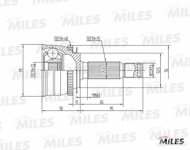 Шрус hyundai getz 1.3-1.6 02-11 нар. +ABS