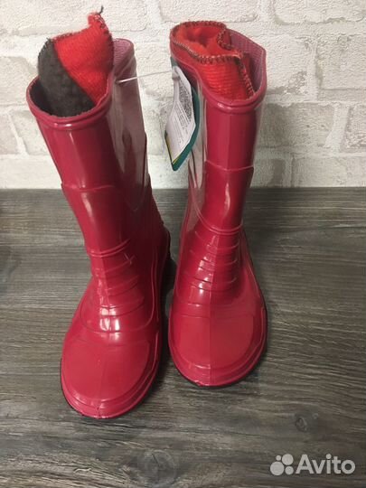Сапожки резиновые теплые детские новые