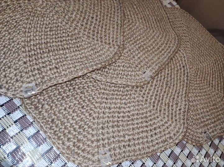 Салфетки сервировочные вязаные джут