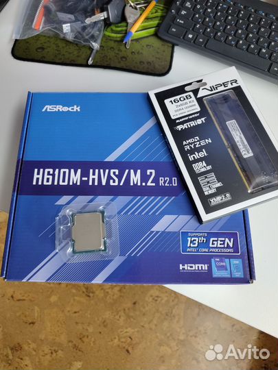 Новый Комплект i5 12400F+asrock H610M+16GB DDR4