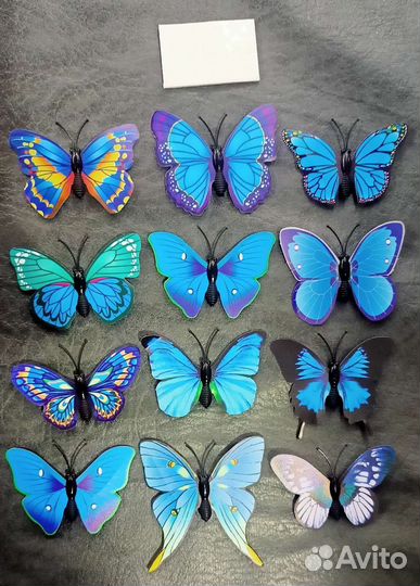Бабочки с наклейками, 12 шт, новые