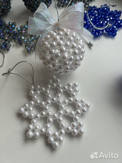 Елочные украшения на елку из бусин