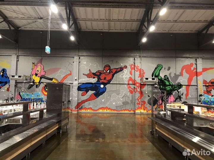 Граффити оформление на заказ, роспись стен и фасад