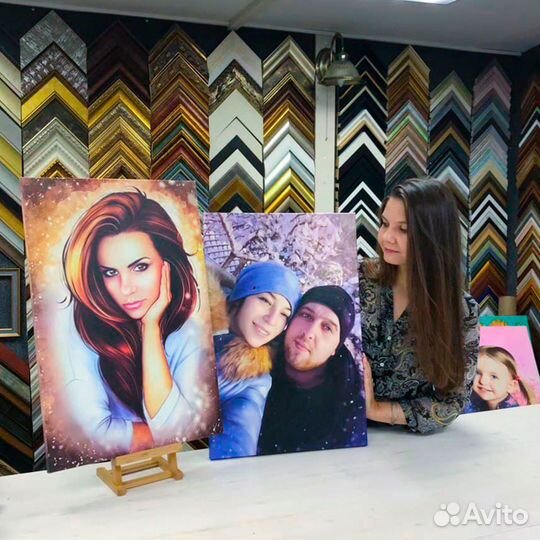 Портрет по фото на холсте