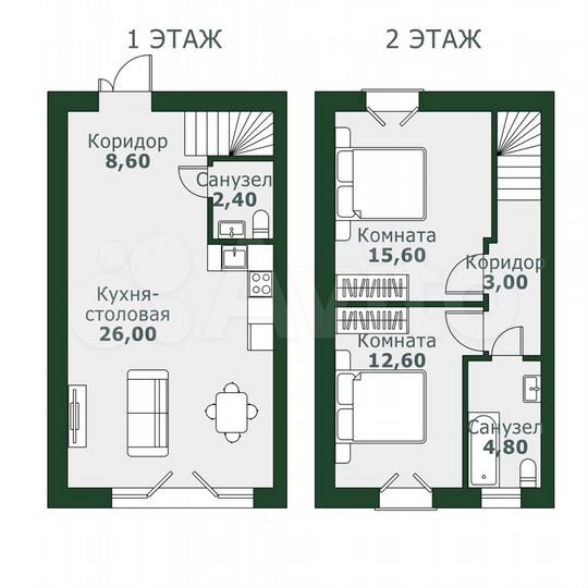 2-к. квартира, 75 м², 1/3 эт.