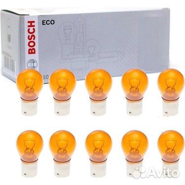 Лампа накаливания сигнальная py21w bau15s eco 12v 21w картон 10шт цена за 1шт