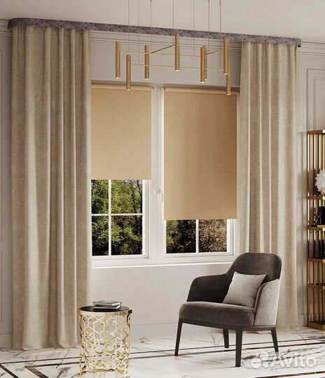 Штора портьерная Аллюр 180x260 см латте; Ле-гранд