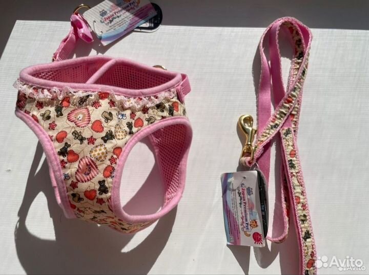 Мягкая шлейка жилетка с поводком Japan premium pet