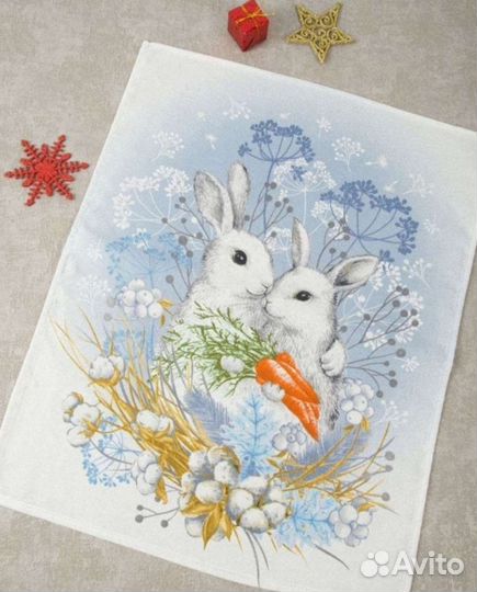 Кухонные полотенца рогожка 45х60см