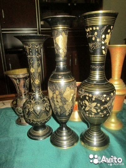 Вазы из латуни 6 видов Индия
