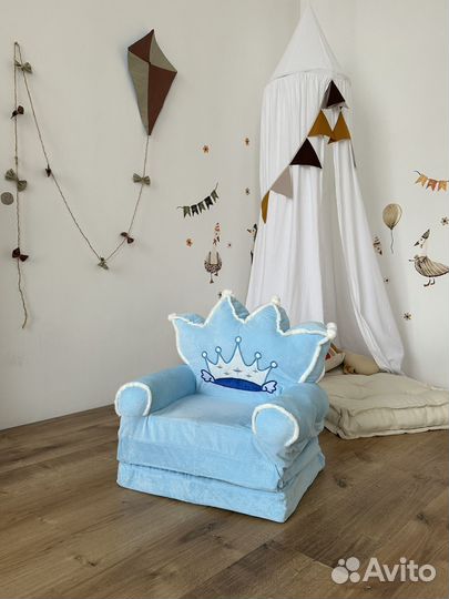 Кресло мягкое подушка детская 2в1 диванчик