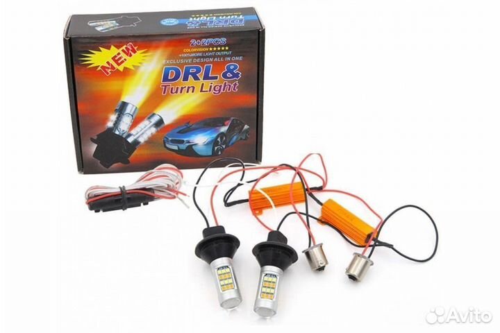 Светодиодные лампы дхо в поворотники 2в1 P21w 2шт