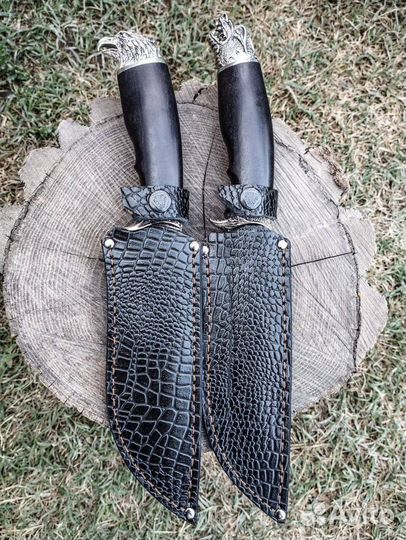 Нож хищник из дамасской стали на подарок