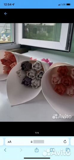 Букет из мыла и мыло с люфой