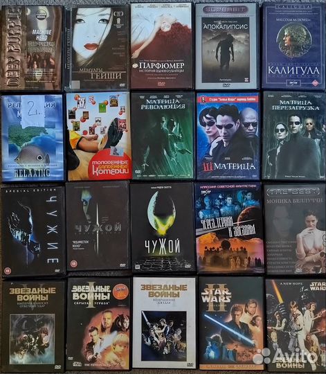 Двд диски с фильмами и кассеты с музыкой