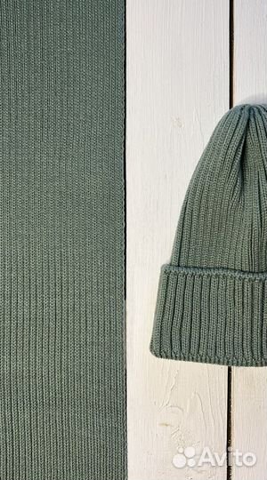 Шапка и шарф (комплект в рубчик)