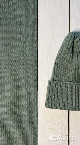 Шапка и шарф (комплект в рубчик)