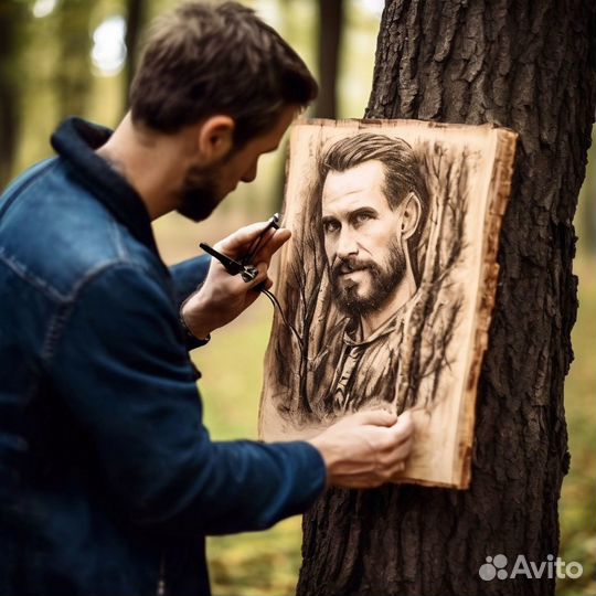Выжигание портретов на дереве