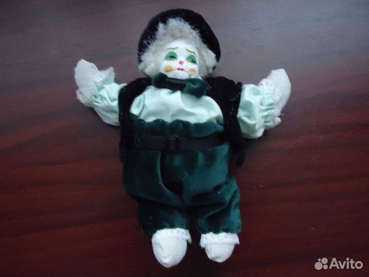 Кукла клоун марионетка фарфор Германия