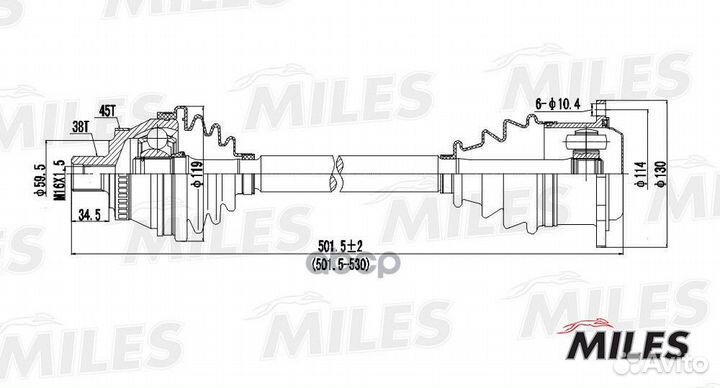 GC02008 miles Привод в сборе audi A4 2.8 95-01