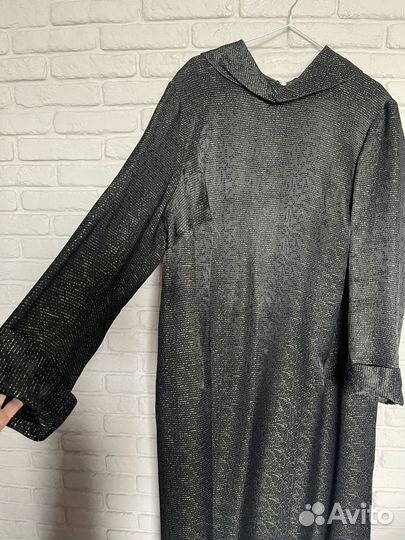 Винтажное платье 50-х гг шелк муар/люрекс