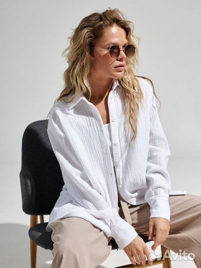 Новая женская рубашка муслин хлопок