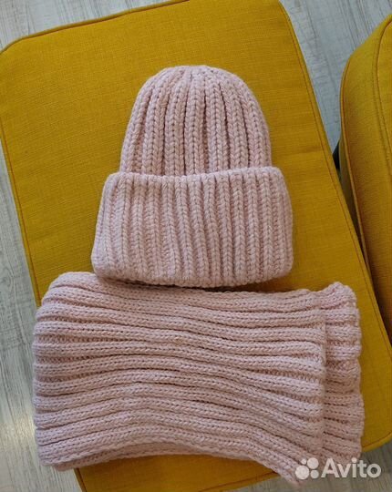 Комплект шапка и снуд женский