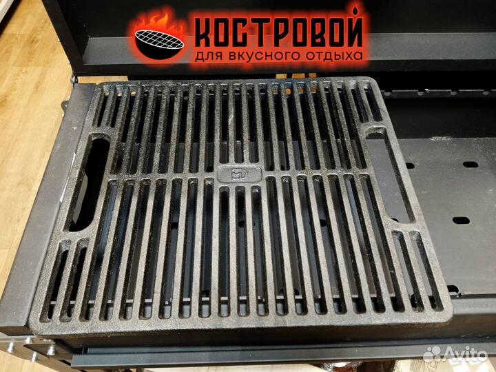 Чугунная решетка гриль прямоугольная 460х400 мм