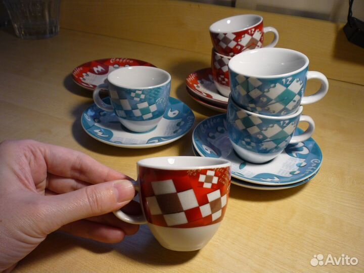 Кофейные пары эспрессо чашки и блюдца новые 6 шт