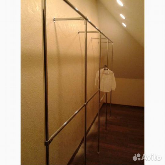 Рейлы для одежды пристенный стеллаж