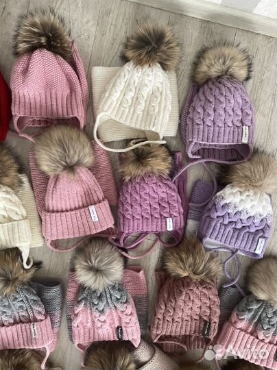 Комплект шапка, шарф для девочек зима