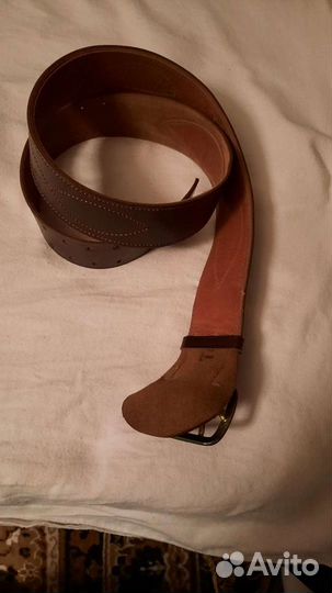 Мужской кожаный ремень коричневый