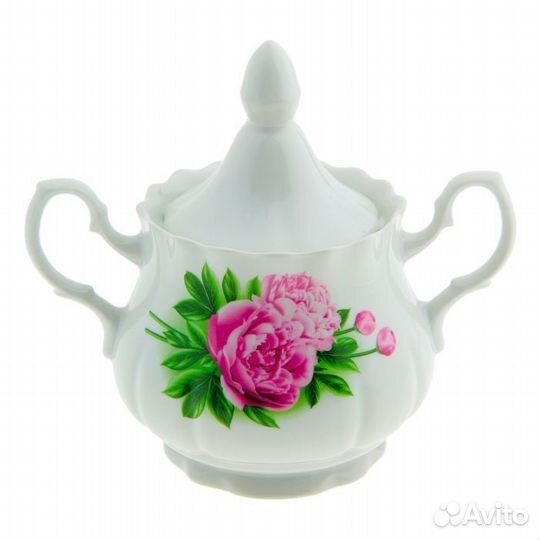 Сахарница 600мл романс пион /*12/Добруш
