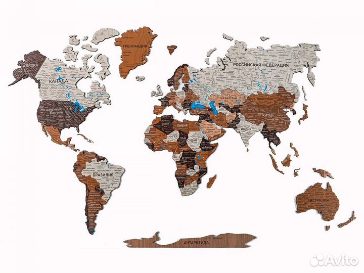 Деревянная карта мира из дерева, Сергиев Посад