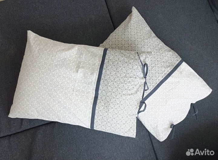 Комплект льняных наволочек на подушки, новые