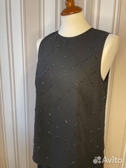 Костюм топ юбка HM 44 S черный бисер