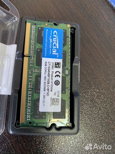 Память SO-dimm 8Gb DDR3L Crucial