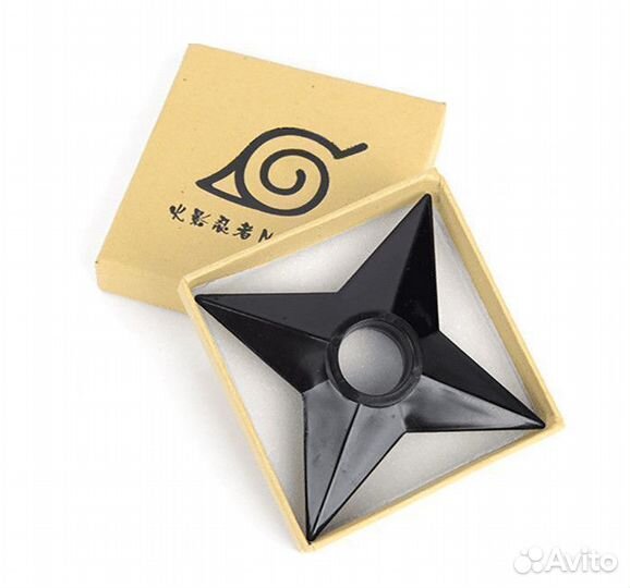 Оружие Ниндзя сюрикэн черный пластиковый, 4-х коне