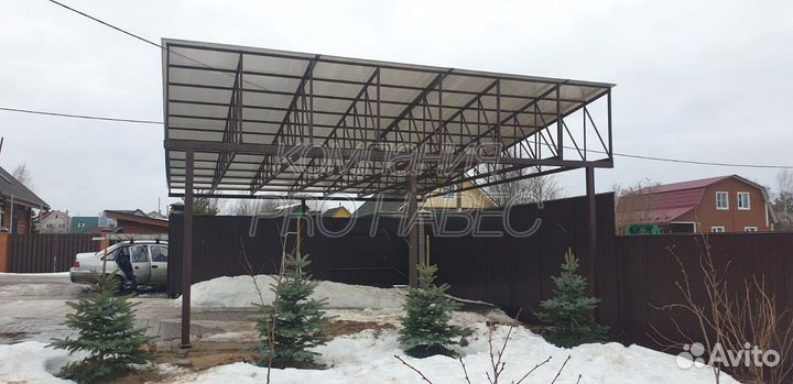 Навес для авто односкатный