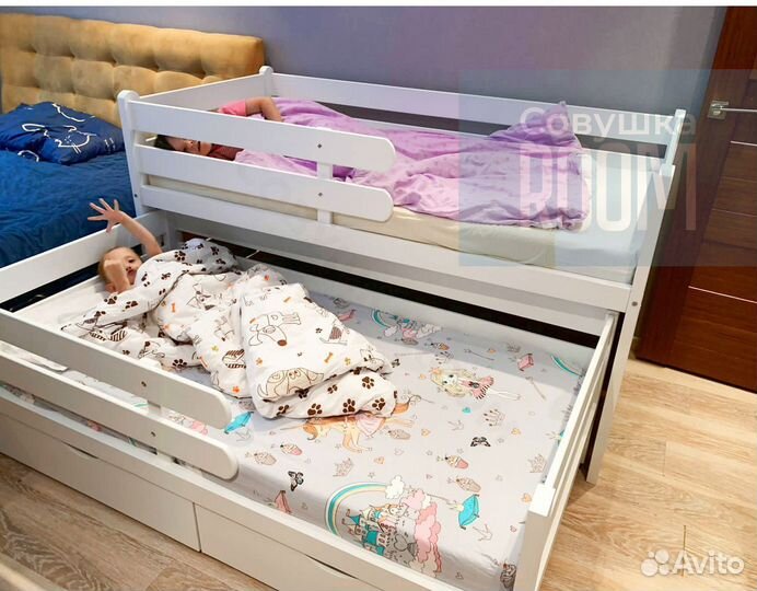 Двухъярусная кровать из массива бука