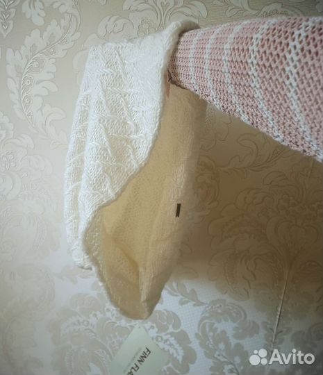 Шарф - снуд белый теплый