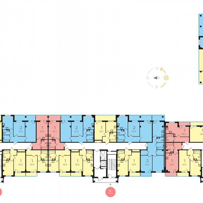 1-к. квартира, 41,6 м², 2/15 эт.