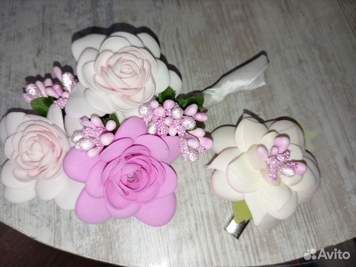 Букет дублер для невесты, бутаньерка, заколка