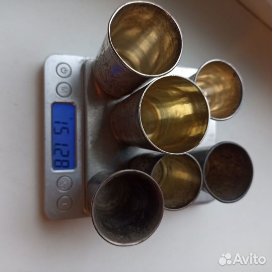 Стопки серебро 84 старинные