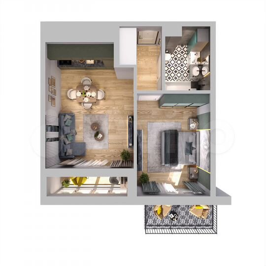 1-к. квартира, 48,3 м², 4/10 эт.